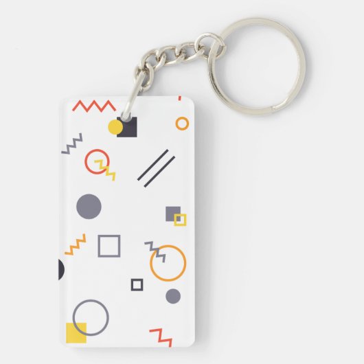 カッコいい,ユニークトレンディー，都市抽象芸術イラストレーション キーホルダー (裏面)