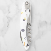 カッコいい,ユニークトレンディー，都市抽象芸術イラストレーション ソムリエナイフ (裏面)