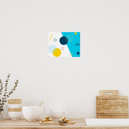 カッコいい,ユニークトレンディー,都市,メンフィスイラストレーション ポスター (キッチン)