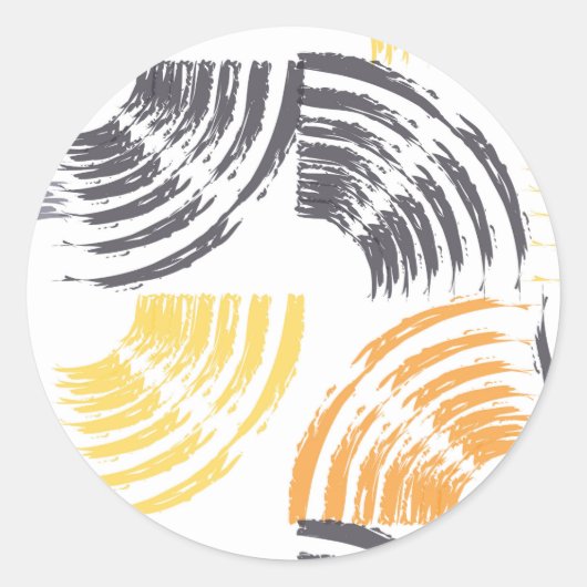 カッコいい,ユニーク,トレンディー,都市のカラフルブラシストローク ラウンドシール (正面)
