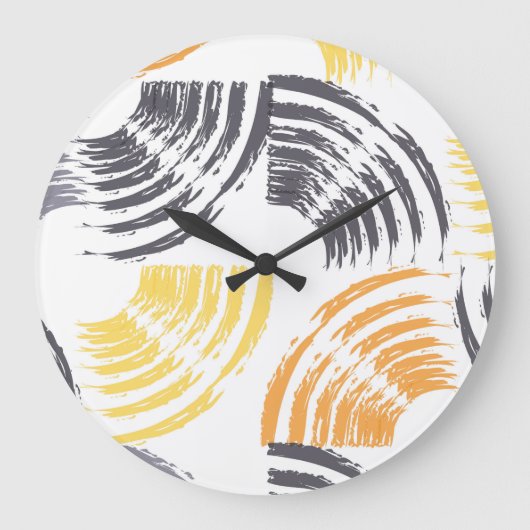 カッコいい, ユニーク,トレンディー，都市カラフルブラシストローク ラージ壁時計 (正面)