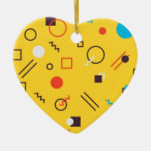 カッコいい,ユニーク,トレンディー,都市幾何学メンフィス セラミックオーナメント (正面)