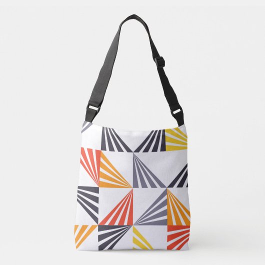 カッコいい, ユニーク,トレンディー，都市，カラフル三角形 クロスボディバッグ (正面)