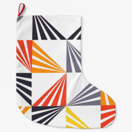 カッコいい, ユニーク,トレンディー，都市，カラフル三角形 ラージクリスマスストッキング