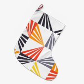 カッコいい, ユニーク,トレンディー，都市，カラフル三角形 ラージクリスマスストッキング (正面 (吊り時))