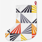 カッコいい, ユニーク,トレンディー，都市，カラフル三角形 ラージクリスマスストッキング (裏面)