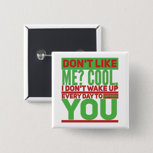 カッコいい – 四角ボタン 缶バッジ (正面&裏面)