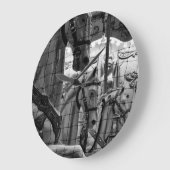 カッコいい、回転木馬の馬の都市、モダンな写真 ラージ壁時計 (傾斜)