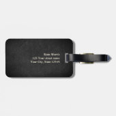 カッコいい Blackモダン Monogram Address ラゲッジタグ (裏面横)
