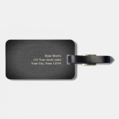 カッコいい Black Linen Monogram Address(Black Linen Mon ラゲッジタグ (裏面横)