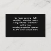 カッコいい Handyman Double Side Business Card 名刺 (裏面)