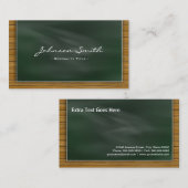 カッコいいBlackboard Chalkboard – 学校先生 名刺 (正面/裏面)