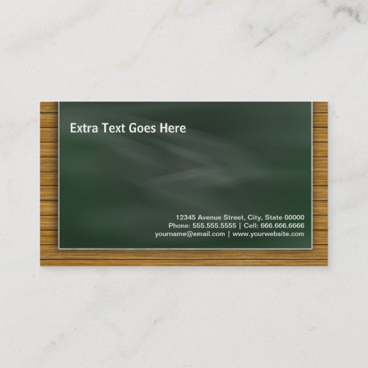 カッコいいBlackboard Chalkboard – 学校先生 名刺 (裏面)