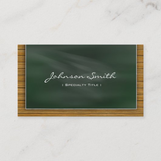 カッコいいBlackboard Chalkboard – 学校先生 名刺 (正面)