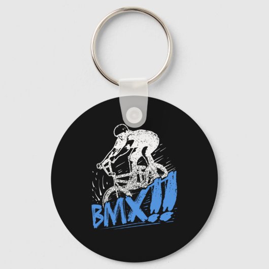 カッコいいBMXフリースタイルBMXライダーギフトアイディア キーホルダー (正面)