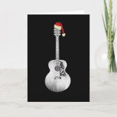 カッコいいChristmas Acoustic Guitar白黒 カード (正面)