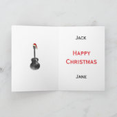 カッコいいChristmas Acoustic Guitar白黒 カード (内部)