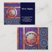 カッコいいCircle Star Mosaic Pattern Indigo Red 名刺 (正面/裏面)