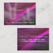 カッコいいDJのピンクのレーザー光線の名刺 名刺 (正面/裏面)