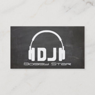 カッコいいDJのヘッドホーンの黒板レーザーの名刺 名刺