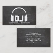 カッコいいDJのヘッドホーンの黒板レーザーの名刺 名刺 (正面/裏面)