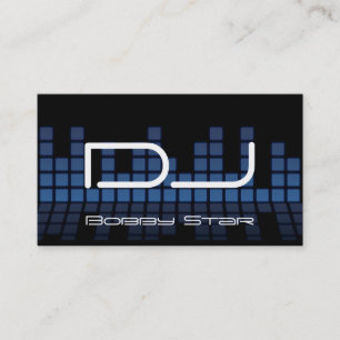 カッコいいDJのモダンで青い平衡装置の名刺 名刺