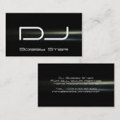 カッコいいDJのモダンな青レーザーの名刺 名刺 (正面/裏面)