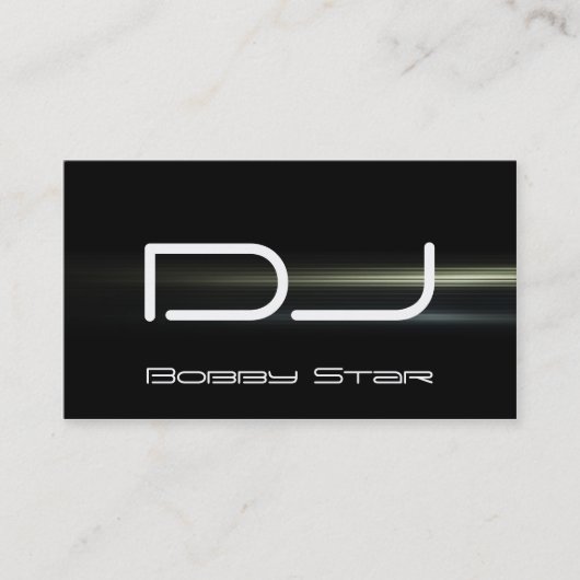 カッコいいDJのモダンな青レーザーの名刺 名刺 (正面)