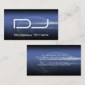 カッコいいDJのモダンな青レーザーの名刺 名刺 (正面/裏面)
