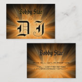 カッコいいDJの金ゴールドオレンジレーザーのligtの名刺 名刺 (正面/裏面)