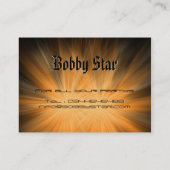 カッコいいDJの金ゴールドオレンジレーザーのligtの名刺 名刺 (裏面)