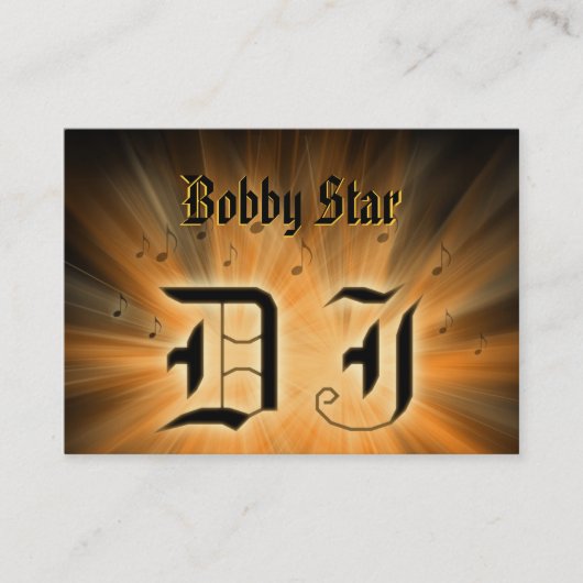 カッコいいDJの金ゴールドオレンジレーザーのligtの名刺 名刺 (正面)