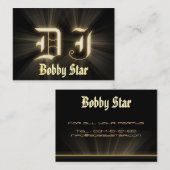 カッコいいDJの金ゴールドレーザーのligtの名刺 名刺 (正面/裏面)