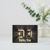 カッコいいDJの金ゴールドレーザーのligtの名刺 名刺 (スタンド正面)