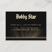 カッコいいDJの金ゴールドレーザーのligtの名刺 名刺 (裏面)