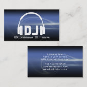 カッコいいDJのheadphonのモダンな青レーザーの名刺 名刺 (正面/裏面)