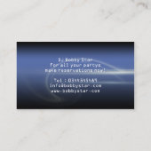 カッコいいDJのheadphonのモダンな青レーザーの名刺 名刺 (裏面)