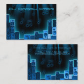 カッコいいDJ青いレーザーの名刺 名刺 (正面/裏面)