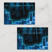 カッコいいDJ青いレーザーの名刺 名刺 (正面/裏面)
