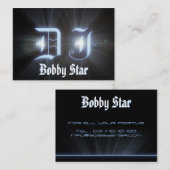 カッコいいDJ青いレーザーのligtのイニシャルの名刺 名刺 (正面/裏面)