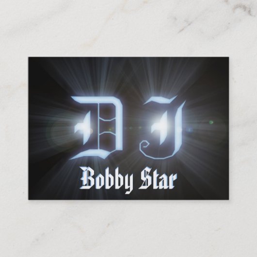 カッコいいDJ青いレーザーのligtのイニシャルの名刺 名刺 (正面)