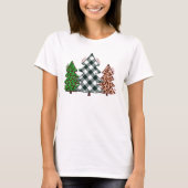 カッコいいHoliday Red CheckクリスマスツリーTシャツ Tシャツ (正面)