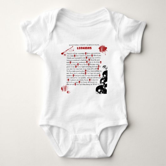 カッコいいIは私がleonidasから知っているすべてを学びました ベビーボディスーツ (正面)