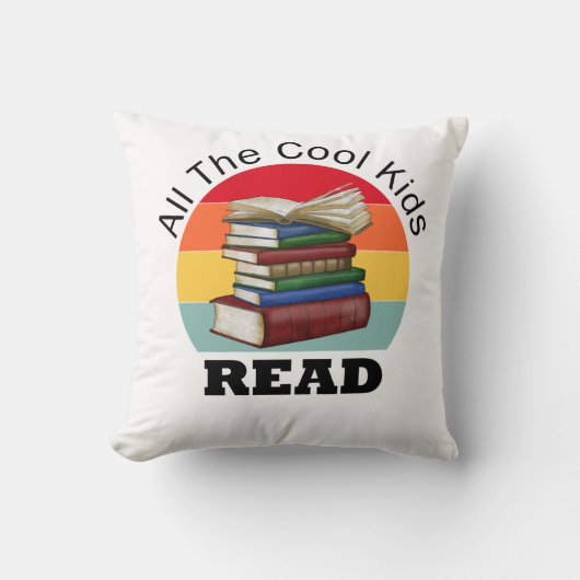 カッコいいKids読 Book Readerおもしろい Bookworm クッション (正面)