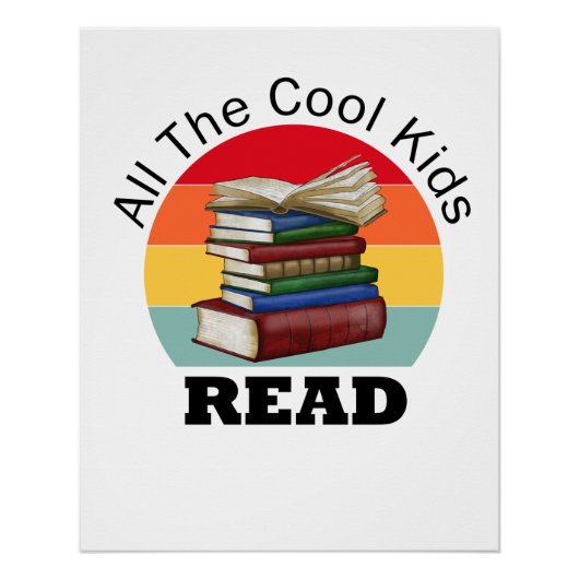 カッコいいKids読 Book Readerおもしろい Bookworm ポスター (正面)