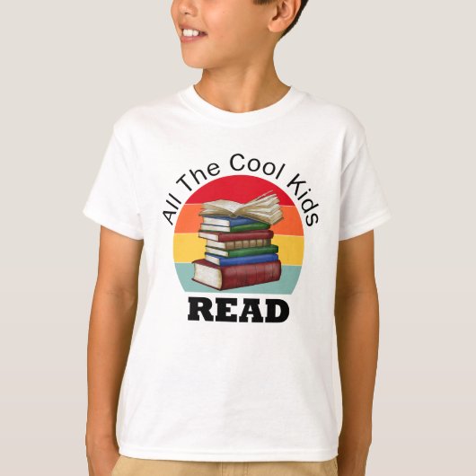 カッコいいKids読 Book Readerおもしろい Bookworm Tシャツ (正面)