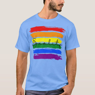 カッコいいLgbtレインボープライド旗デザイン平等権 Tシャツ