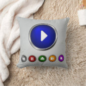 カッコいいMP3プレーヤーボタンセット クッション (ブランケット)