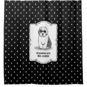 カッコいいOld English Sheepdog (Gray 1)かわいいおもしろい シャワーカーテン (正面)