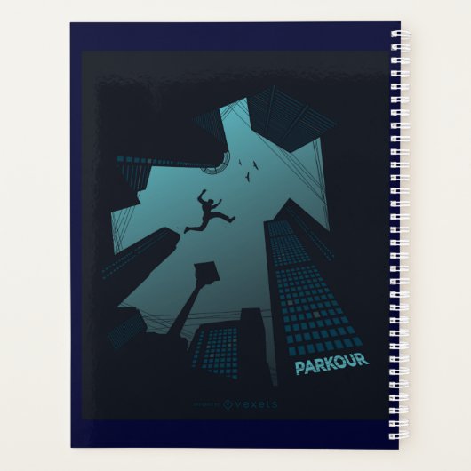カッコいいPARKOURグラフィッ10代のクス建物ルーフジャンプ プランナー手帳 (裏面)